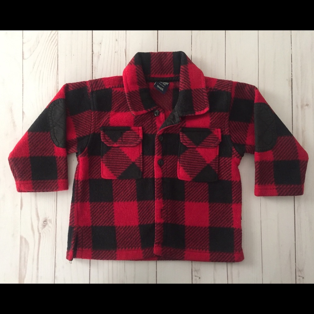 Oshkosh Red And Black Plaid Jacket 18 Months.